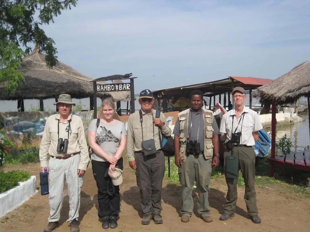 Yaya Barry with a group of birders on a Gambia tour